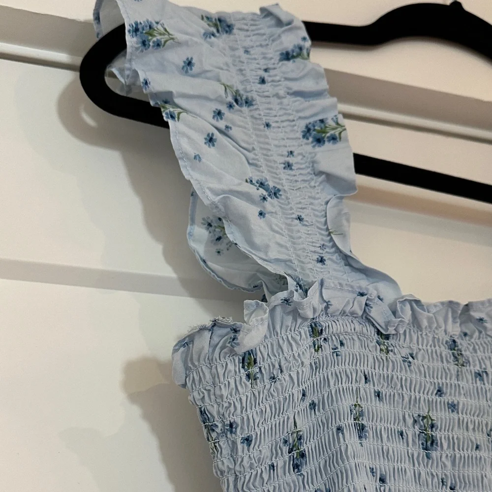 Hill House Light Blue Floral Nap Dress Size XS - Picture 3 of 4